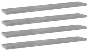 vidaXL Plăci bibliotecă, gri beton, 4 buc, 60 x 10 x 1,5 cm, PAL