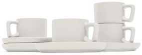Set 4 cani cu farfurii espresso Sahara Berlinger Haus BH 10015, ceramica, crem
