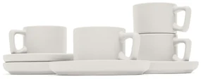 Set 4 cani cu farfurii espresso Sahara Berlinger Haus BH 10015, ceramica, crem
