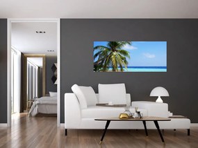 Tablou cu palmier pe plajă (120x50 cm)