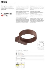 Redo 91063 - Aplica de perete pentru exterior LED ONIRO, 8W, 230V, IP65, maro