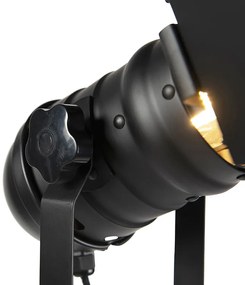 Lampă de podea industrială neagră inclinabilă - Movie