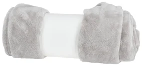 Pled cu aspect fleece, 160x130 cm, gri