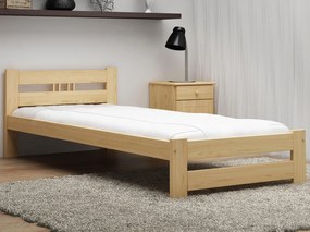 Pat ecologic din lemn Oliwia 80x200 nevopsit cu somieră
