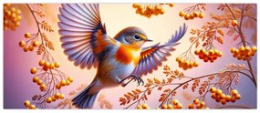Tablou - Pasăre cu scoruș (120x50 cm)