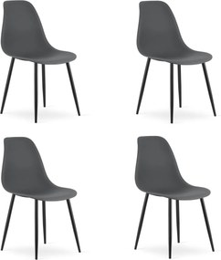 OFERTA Scaun gri inchis OSAKA cu picioare negre Calitatea II-a
