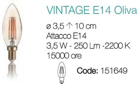 Bec LED VINTAGE E14 3.5W OLIVA 151649