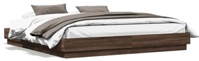 3209778 vidaXL Cadru de pat cu lumini LED, stejar maro, 180x200 cm