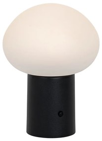 Lampă de masă neagră incluzând LED cu dimmer pe 3 trepte reîncărcabilă - Louise