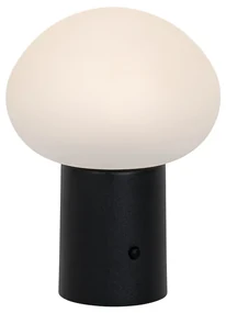 Lampă de masă neagră incluzând LED cu dimmer pe 3 trepte reîncărcabilă - Louise