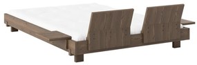 Pat matrimonial maro din lemn de pin cu somieră 140x200 cm Social – Karup Design