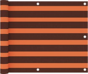 vidaXL Prelată balcon, portocaliu și maro, 75x400 cm, țesătură oxford