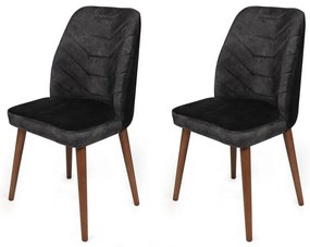 Set de scaune de sufragerie Dallas Anthracite andWalnut, 2 buc.
