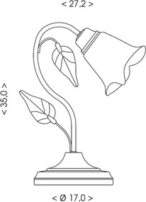 BRILAGI - Lampă de masă BLOSSOM 1xE27/40W/230V patină/alamă