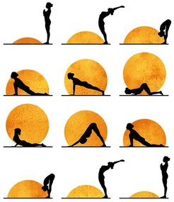 Imprimare de artă Kubistika - Yoga sun, (40 x 60 cm)