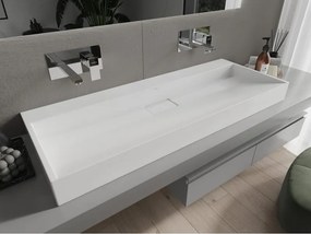 Mexen Ava chiuvetă de blat din conglomerat B/O 120 x 46 cm, albă - 23011200