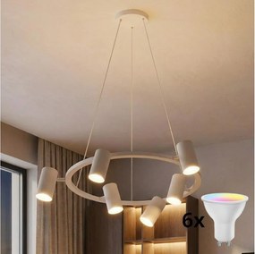 Brilagi - LED RGBW lustră dimabilă pe cablu SELE 6xGU10/6,5W/230V albă