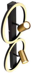 Aplica LED cu spot design modern Marrie negru, alama