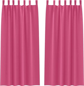 vidaXL Perdele Opaque cu Inel 2 pcs Roz Aprins 225 x 140 cm Poliester