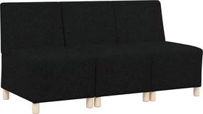 vidaXL Unitate Sofa Modulară Fără Brațe 3 pcs Negru 55 x 74 x 82 cm