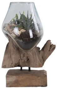 Picătură de apă San Marino decor de masă, lemn de tec/vidră, 25 cm