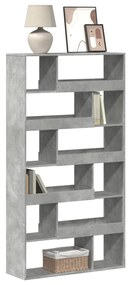 3309351 vidaXL Bibliotecă, gri beton, 100x33x187,5 cm, lemn prelucrat