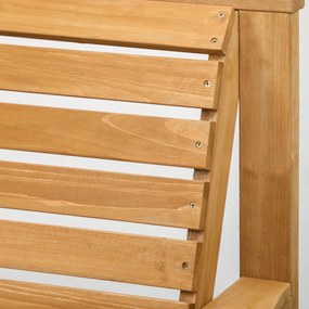 Outsunny Set bistro 3 piese din lemn rezistent la intemperii, set mobilier de grădină cu design cu lamele, orificiu pentru umbrelă Maro | Aosom Romania