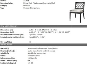Scaun pentru interior si exterior Paladium, negru 113618 HZ
