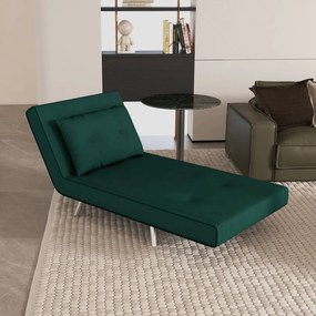HOMCOM Fotoliu recliner cu funcție de pat, butoane decorative, aspect de pânză, 77 cm x 88 cm x 83 cm, Verde | Aosom Romania