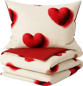 Lenjerie de pat cocolino DUO SENSE HEARTELLE crem microplus/flanel Dimensiune lenjerie de pat: 70 x 90 cm | 140 x 200 cm