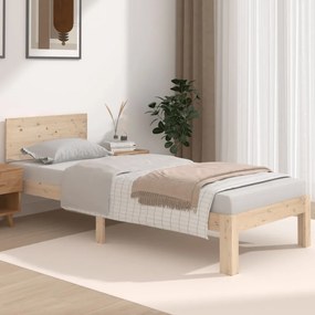 833099 vidaXL Cadru de pat, 75x190 cm, mic, single, lemn masiv de pin
