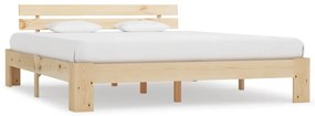 283164 vidaXL Cadru de pat cu tăblie, 160x200 cm, lemn masiv de pin
