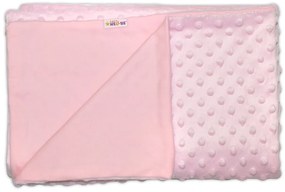 Baby Nellys Luxos bumbac pătură cu minky 100x75cm - roz