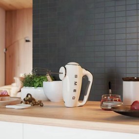 Mixer manual SMEG 50's Style HMF01WHEU, 250 W, 9 viteze, Functie Turbo, Afisaj LED, Timer, Accesorii, Alb