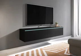 Supermobel Comoda TV LOWBOARD D 180, 180x30x32, stejar wotan/alb luciu