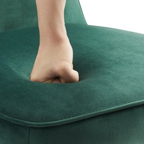 Set de 2 scaune de sufragerie din catifea, scaun tapițat cu spătar pentru sufragerie/living, 46x45x81,5 cm, Verde