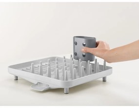 Scurgător de vase gri deschis din plastic 33,5x31,5 cm Duo – Joseph Joseph