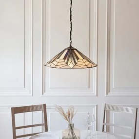 Endon 111922 - Candelabru Tiffany ASTORIA pe lanț, 3xE27/10W/230V, Ø 48 cm