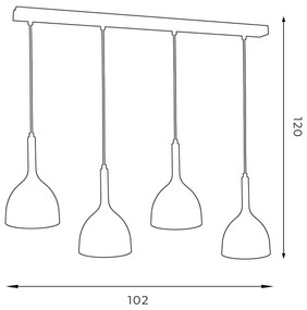 Lustră pe cablu NOAK WOOD 4xE27/60W/230V albă/lemn