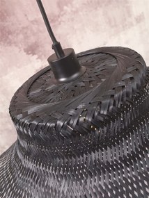 Lustra suspendata din bambus Ibiza L 65cm, negru
