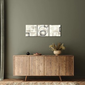 Tablou geometric abstract (cu ceas) (90x30 cm)