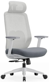 VELA-HW Scaun ergonomic, sezut translatabil, cotiere 3D, tetiera 2D, Mesh/textil, Gri