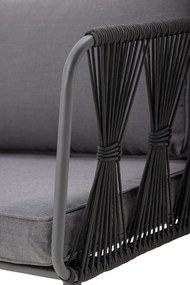 Canapea de exterior, neagra, din metal Pavone