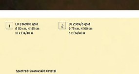 Candelabru de lux cristal Swarovski Katharina 55cm 24K gold plated