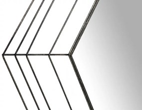 Oglinda hexagonala cu rama din metal aurie Romeo, 1.5cm (L / D) x 69cm (W) x 79.5cm (H)