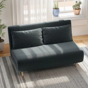 HOMCOM Canapea extensibilă, pat pentru oaspeți, spătar reglabil în 3 poziții, aspect corduroy, până la 120 kg, 141 x 90 x 81 cm, Gri închis | Aosom Romania