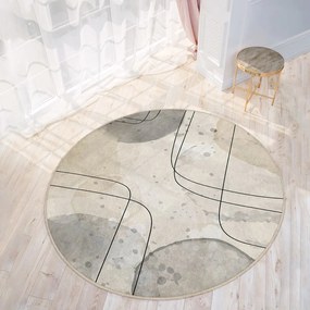 Covor bej lavabil rotund ø 120 cm Simple Lines – Mila Home