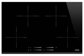 Plita incorporabila cu inductie Smeg SI7844B, 78 cm latime, negru