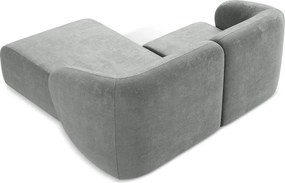 Colțar gri cu tapițerie din chenille (cu colț pe partea dreaptă/cu șezlong) Lani – Makamii