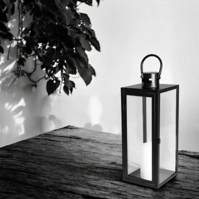 Felinar decorativ negru, 38 cm